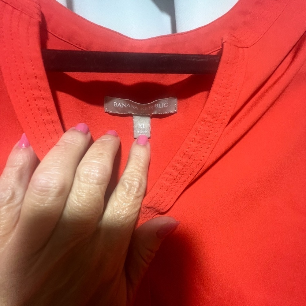 Banana Republic Vibrant Red Blouse XL - Picture 7 of 7